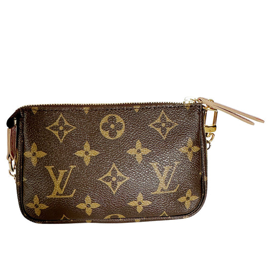 LOUIS VUITTON ルイ・ヴィトン ミニポシェット・アクセソワール トランク&ロック ポーチ モノグラム ブラウン M60417 モノグラムキャンバス レディース メンズ 【中古】