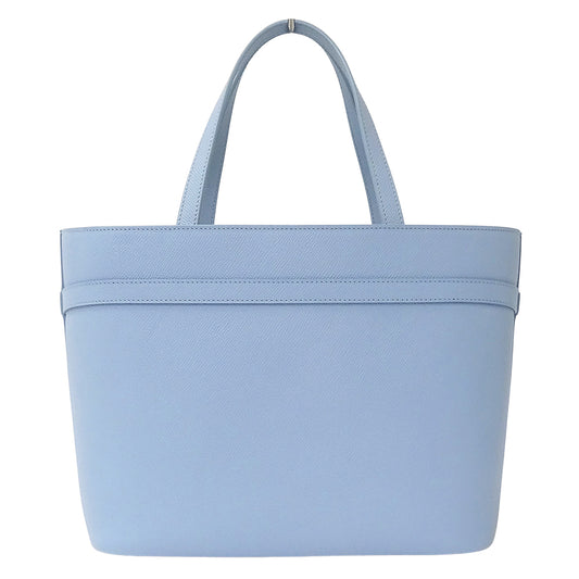 Ferragamo フェラガモ トートバッグ ニューヴァラプレート リボン ライトブルー レザー レディース 【中古】