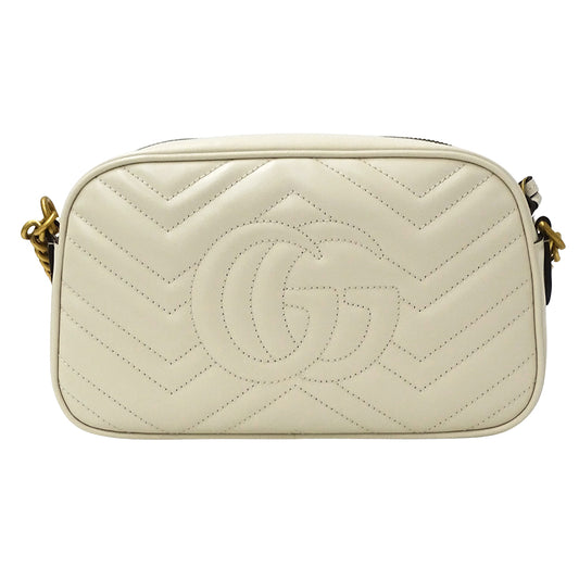 GUCCI グッチ ショルダーバッグ GGマーモント ホワイト 447632 レザー レディース 【中古】