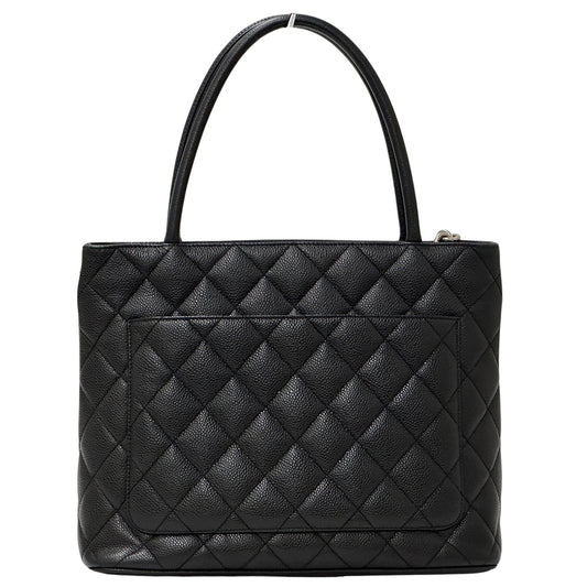 CHANEL シャネル 復刻トート トートバッグ ブラック シルバー金具 キャビアスキン レディース 【中古】