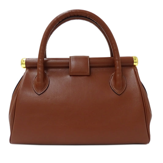 Valentino Garavani ヴァレンティノ・ガラヴァーニ ハンドバッグ ブラウン レザー レディース 【中古】
