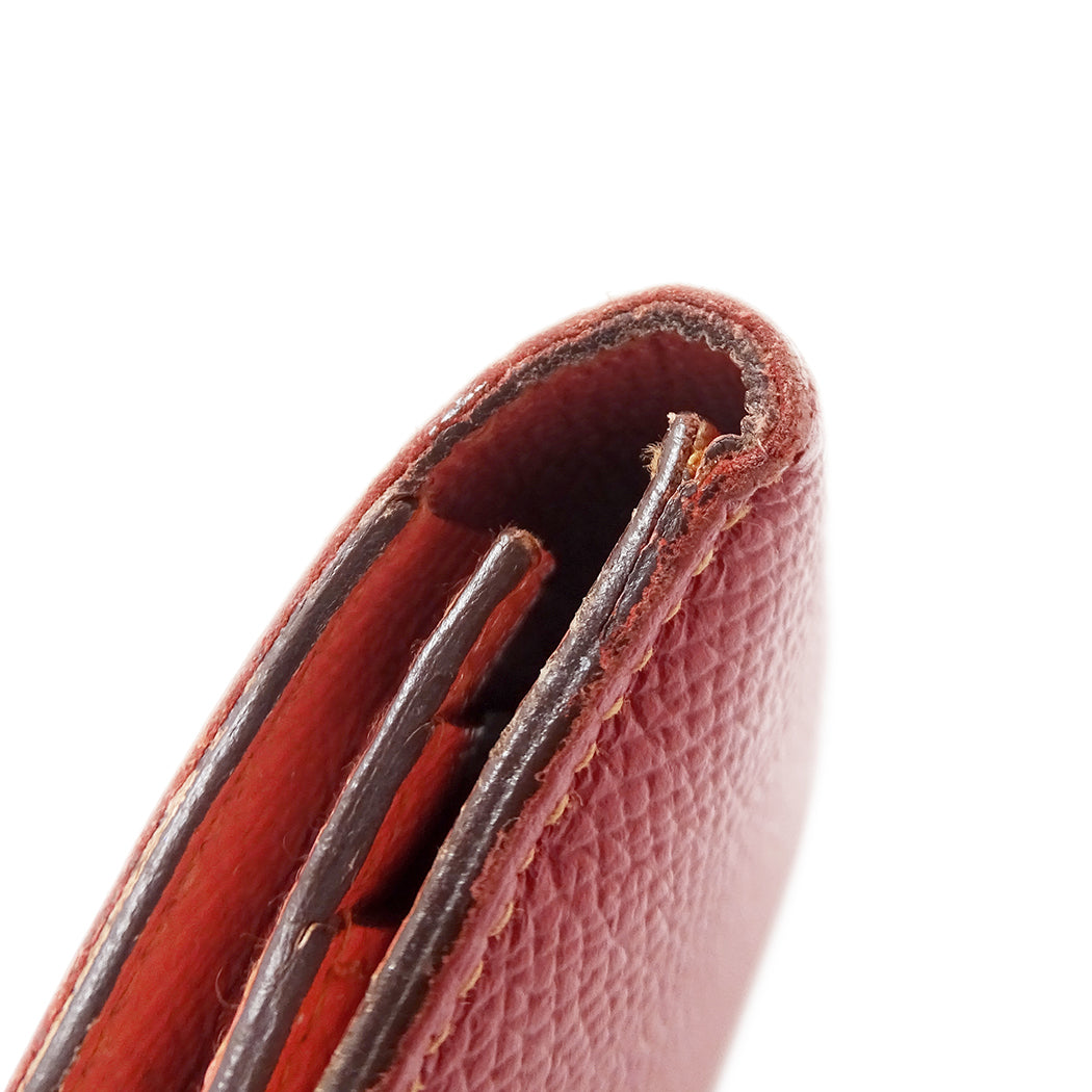HERMES エルメス ベアン スフレ 長財布 ルージュカザック フラミンゴ シルバー金具 ヴォーエプソン レディース 【中古】
