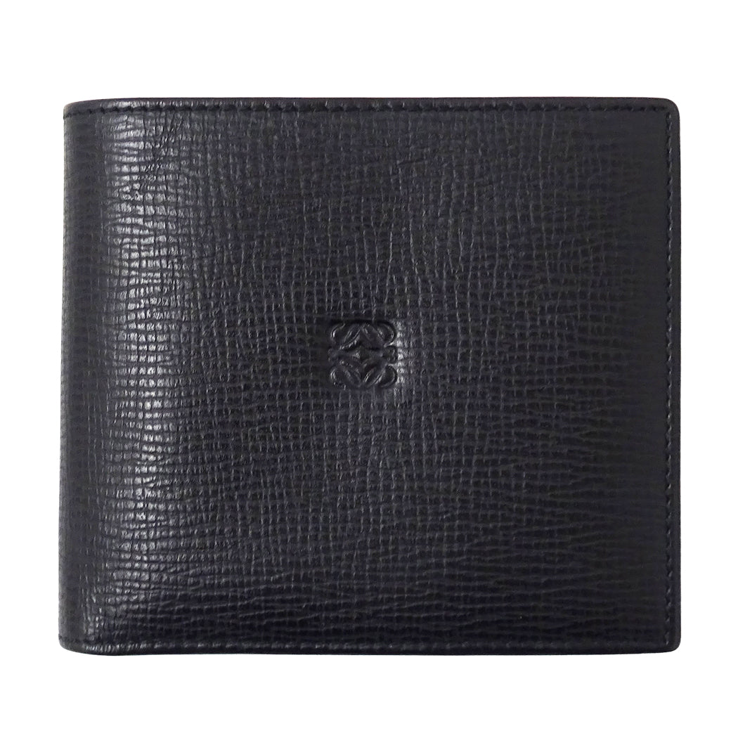 LOEWE ロエベ 二つ折り財布 ブラック レザー LOEWE アナグラム