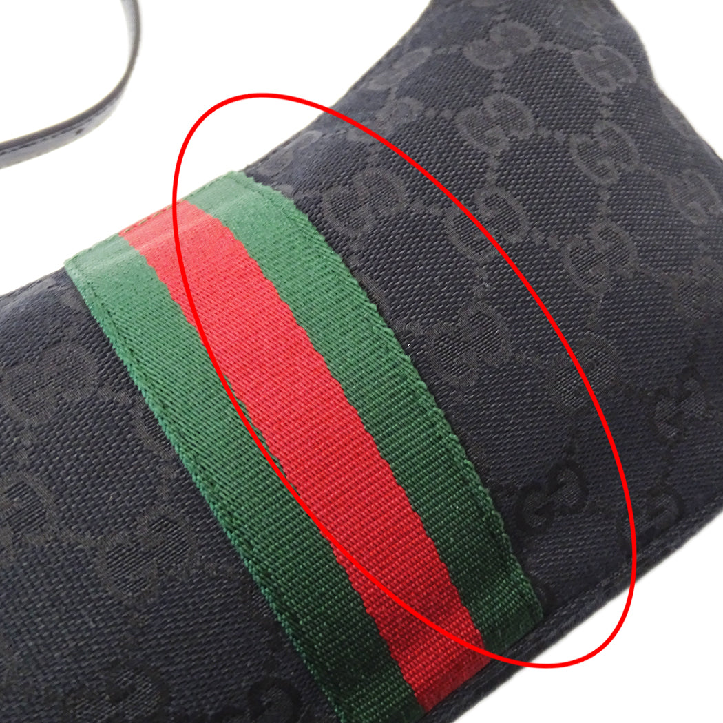 GUCCI グッチ ルネッタ スモール クロスボディバッグ 2wayバッグ シェリー ブラック 863406 GGキャンバス レディース 【中古】