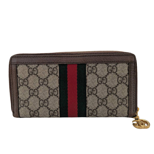 GUCCI グッチ 長財布 オフィディア ベージュ ブラウン 523154 GGスプリームキャンバス レディース メンズ 【中古】
