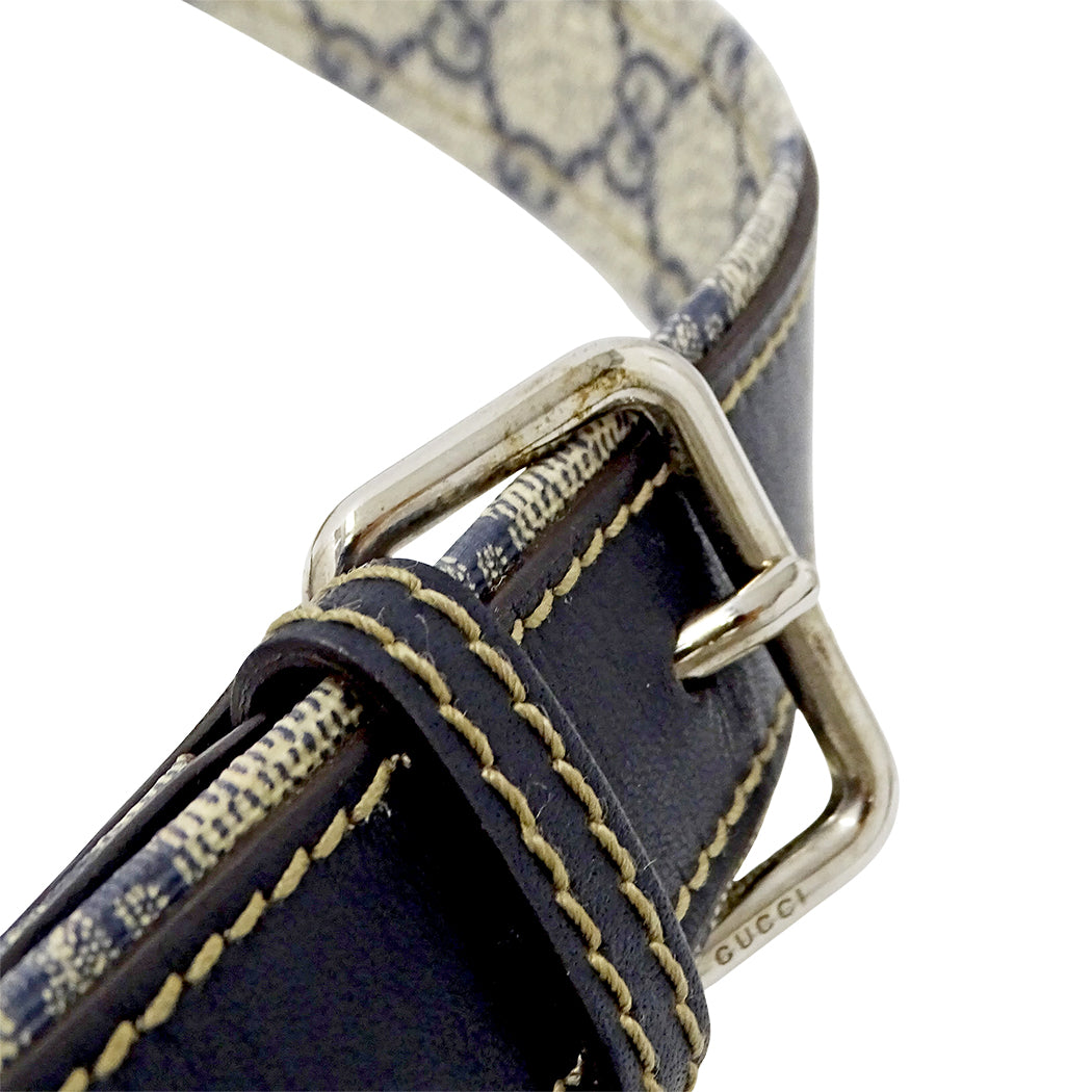 GUCCI グッチ ショルダーバッグ ネイビー ベージュ 246413 GGプラス メンズ 【中古】