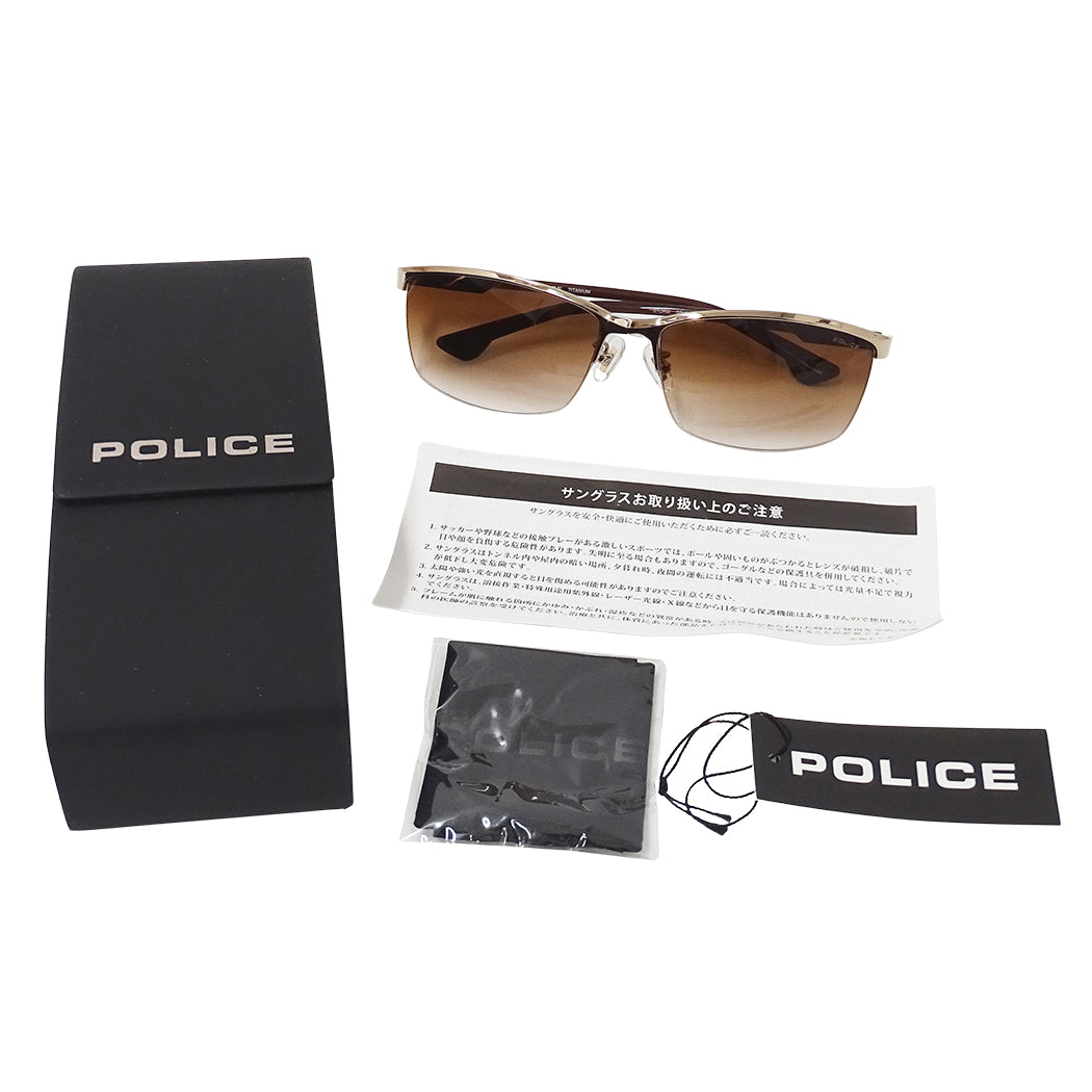 POLICE ポリス サングラス ブラウン SPL916J レディース 【中古】