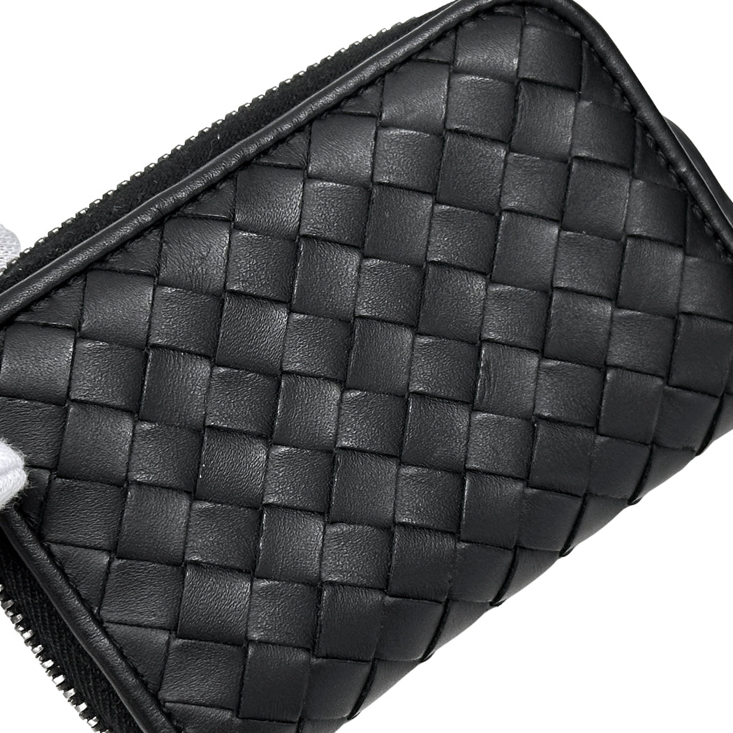 BOTTEGAVENETA ボッテガ・ヴェネタ コインケース イントレチャート ブラック レザー レディース メンズ 【中古】