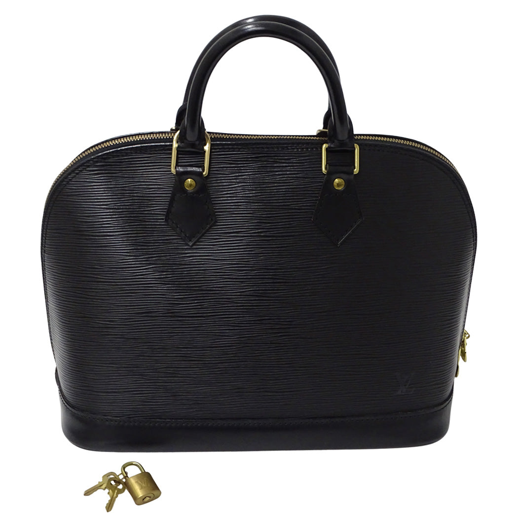 LOUIS VUITTON ルイ・ヴィトン エピ アルマPM ハンドバッグ エピ ノワール ブラック ゴールド金具 M52142 レザー 【中古】