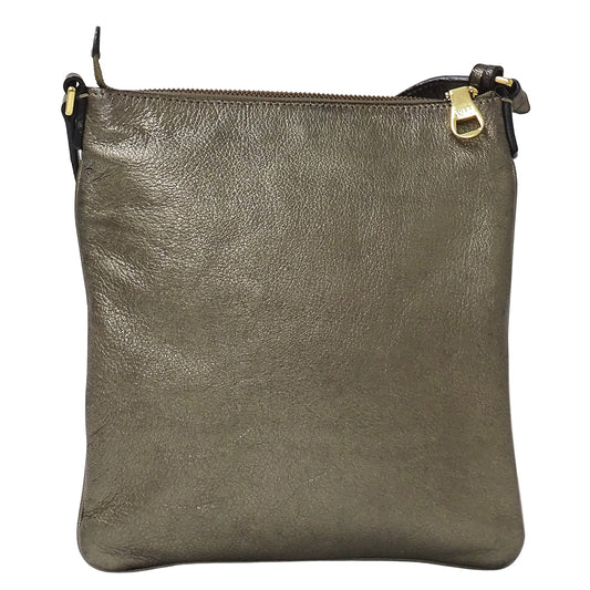 LOEWE ロエベ ショルダーバッグ ブロンズ メタリックグレー レザー レディース 【中古】
