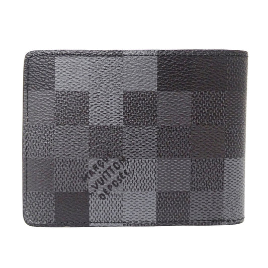 LOUIS VUITTON ルイ・ヴィトン ポルトフォイユ・スレンダー 二つ折り財布 ダモフラージュ ノワール ブラック M14927 メンズ 【中古】
