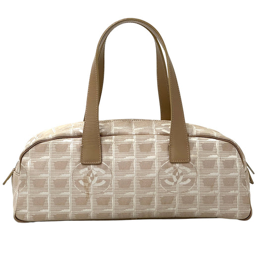 CHANEL シャネル ハンドバッグ ニュートラベル ベージュ シルバー金具 ナイロン レディース 【中古】