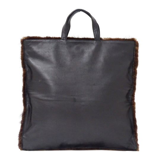 LOEWE ロエベ ハンドバッグ ブラウン ファー レディース 【中古】