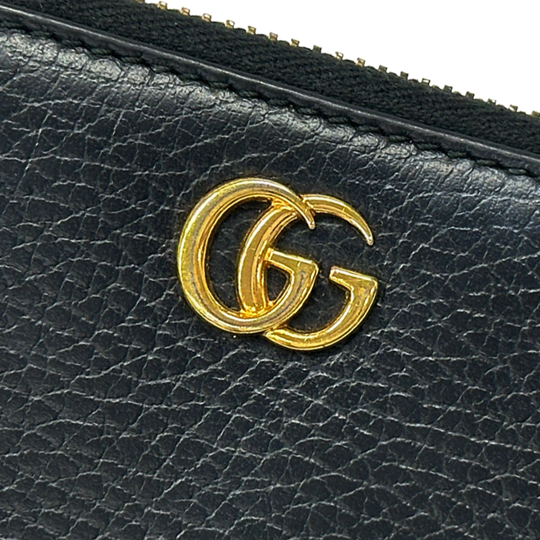 GUCCI グッチ 長財布 プチマーモント ブラック 456117 レザー レディース メンズ 【中古】