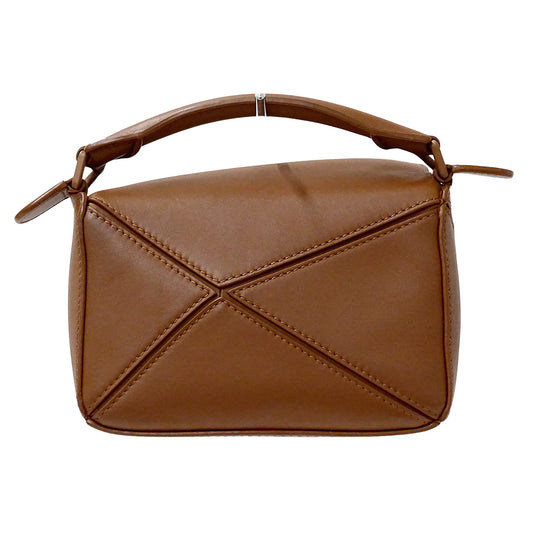 LOEWE ロエベ パズルバッグ ミニ 2wayバッグ ブラウン レザー レディース 【中古】