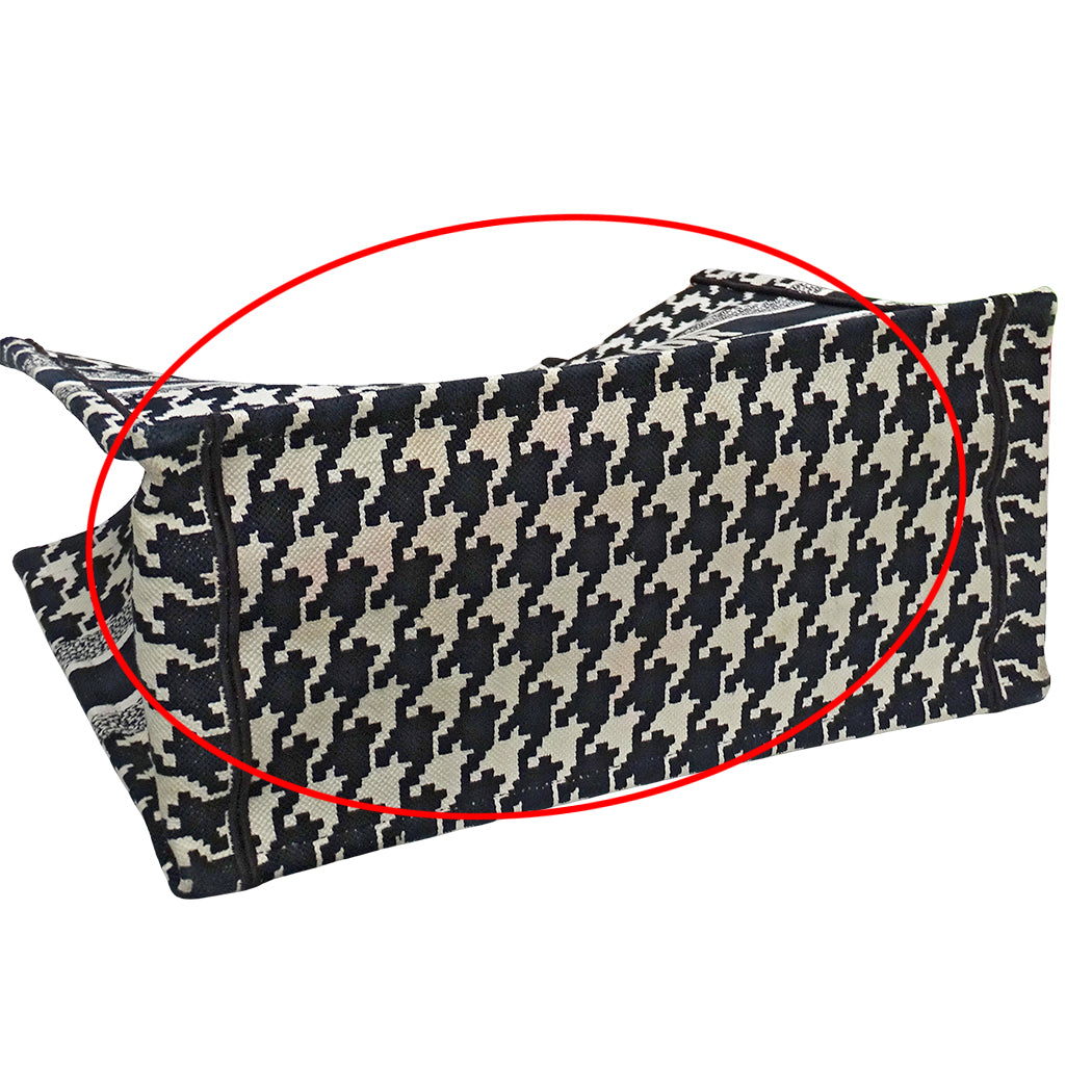 Dior ディオール ブックトート ミディアム トートバッグ ブラック ホワイト キャンバス レディース 【中古】