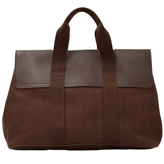 HERMES エルメス ヴァルパライソMM ハンドバッグ ブラウン トワルシェブロン ヴォースイフト レディース 【中古】
