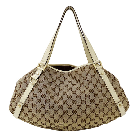 GUCCI グッチ トートバッグ アビー ベージュ ブラウン 130736 GGキャンバス レディース 【中古】