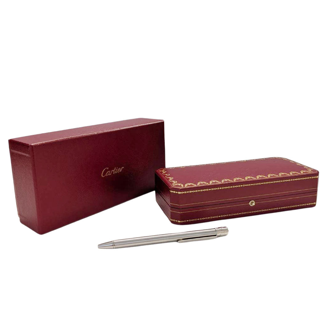 Cartier カルティエ サントス ドゥ ボールペン シルバー メタル レディース メンズ 【中古】