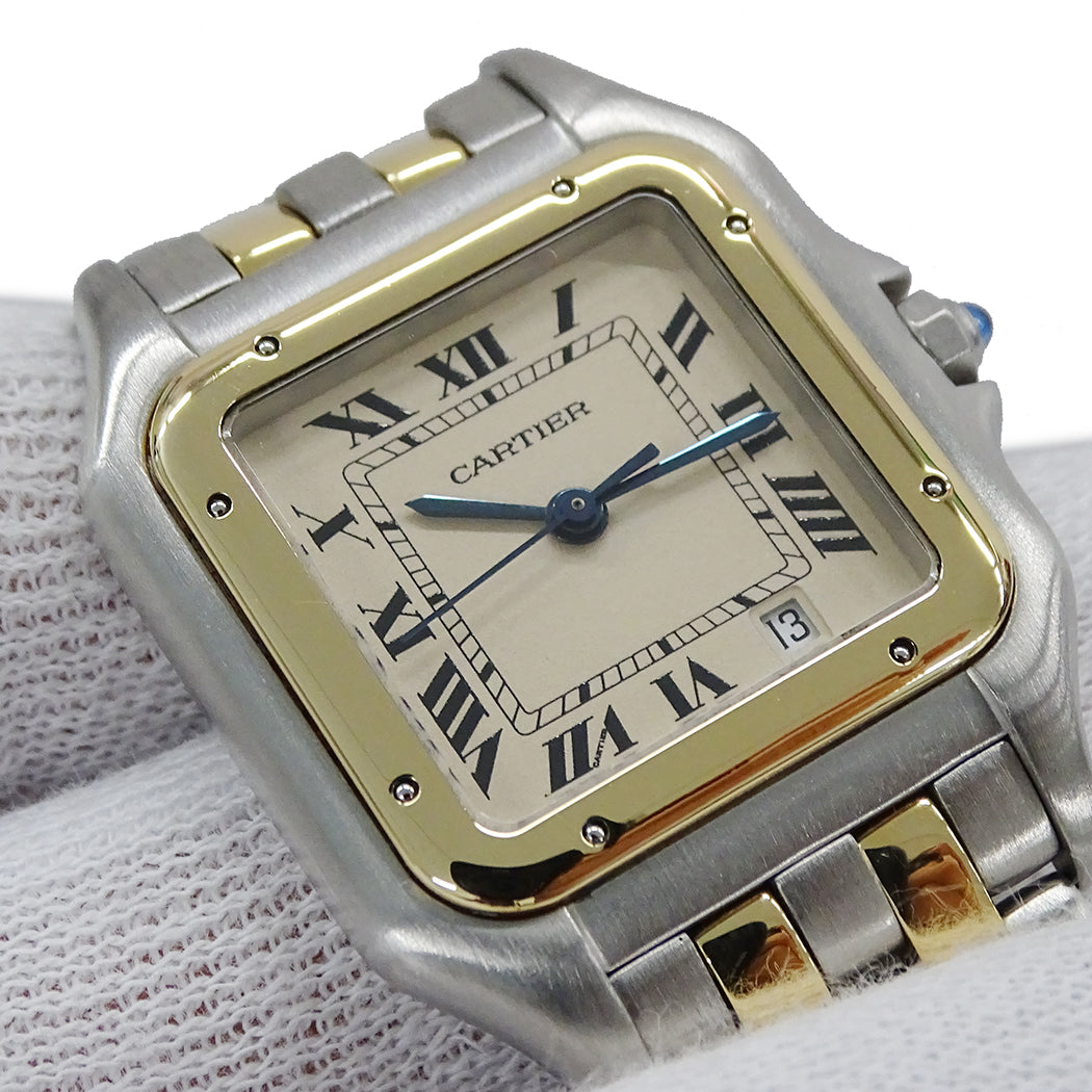 Cartier カルティエ パンテール MM 83083242 ボーイズ 腕時計 デイト クオーツ SS YG 磨き済み【中古】