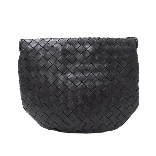 BOTTEGAVENETA ボッテガ・ヴェネタ ショルダーバッグ イントレチャート ブラック 黒 レザー レディース 【中古】