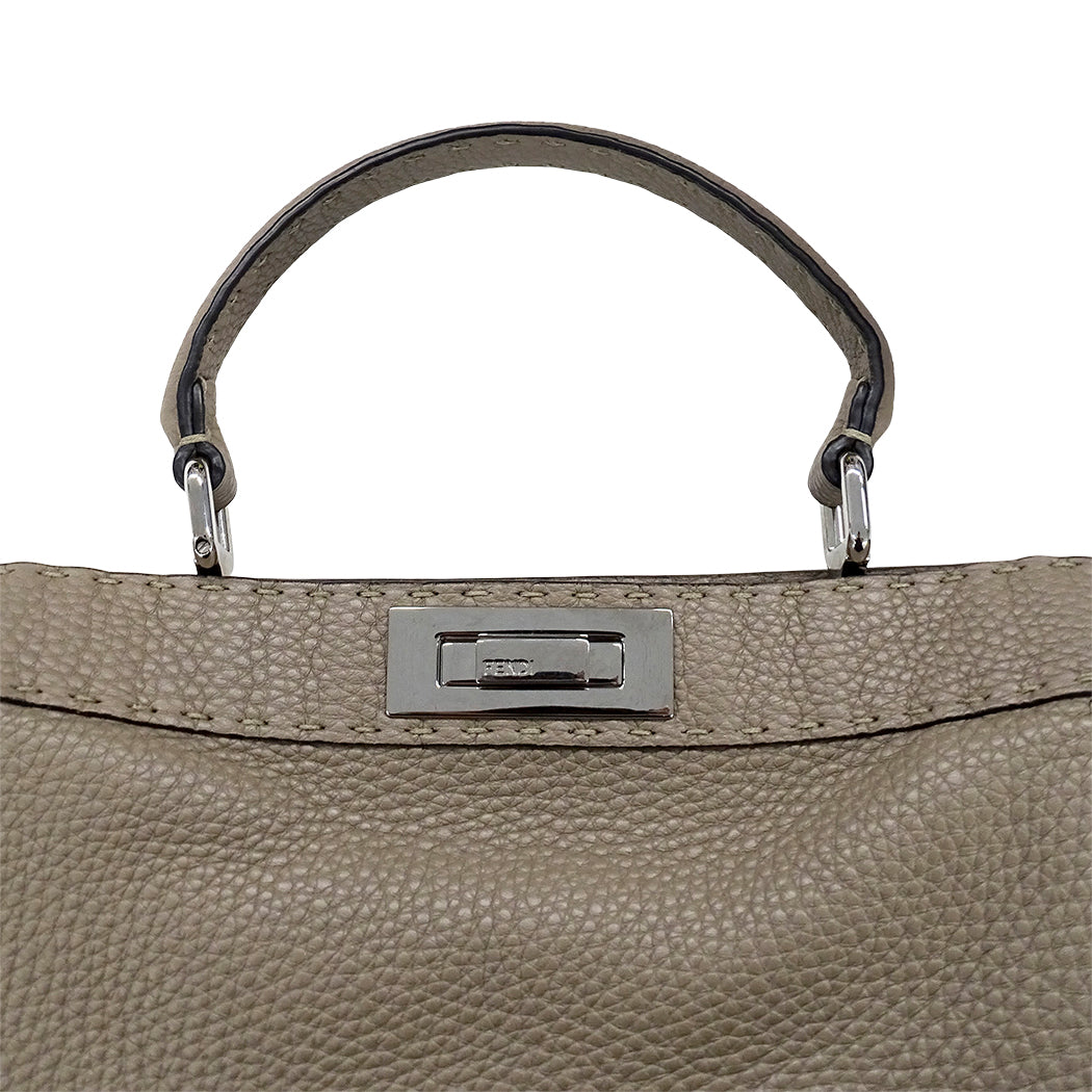 FENDI フェンディ セレリア ピーカブー アイシーユー ミディアム 2wayバッグ グレージュ 8BN321 レザー レディース 【中古】