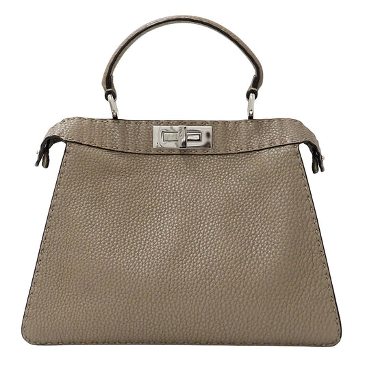 FENDI フェンディ セレリア ピーカブー アイシーユー ミディアム 2wayバッグ グレージュ 8BN321 レザー レディース 【中古】