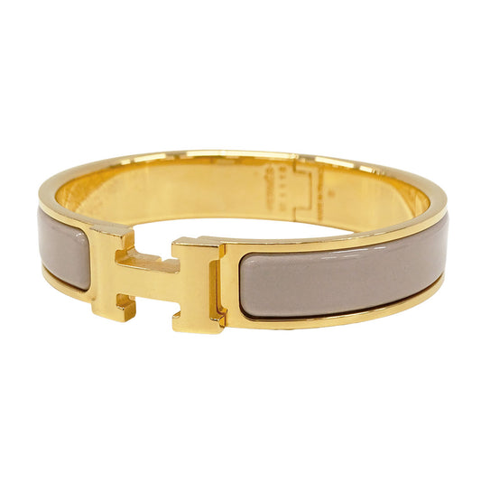 HERMES エルメス クリックH バングル メタル マロン・グラッセ ゴールド レディース 【中古】
