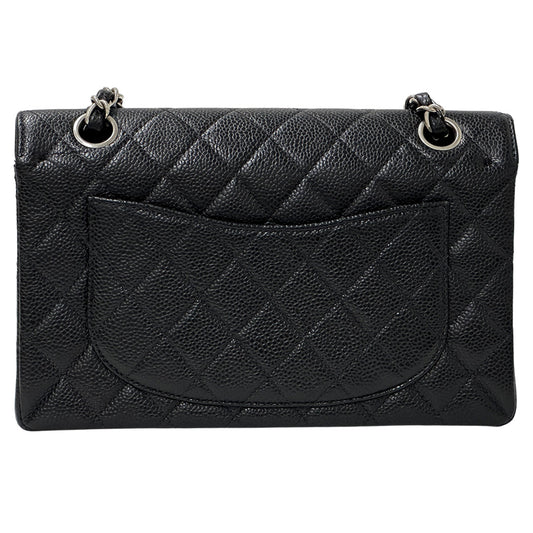 CHANEL シャネル ショルダーバッグ マトラッセ ブラック シルバー金具 キャビアスキン レディース 【中古】