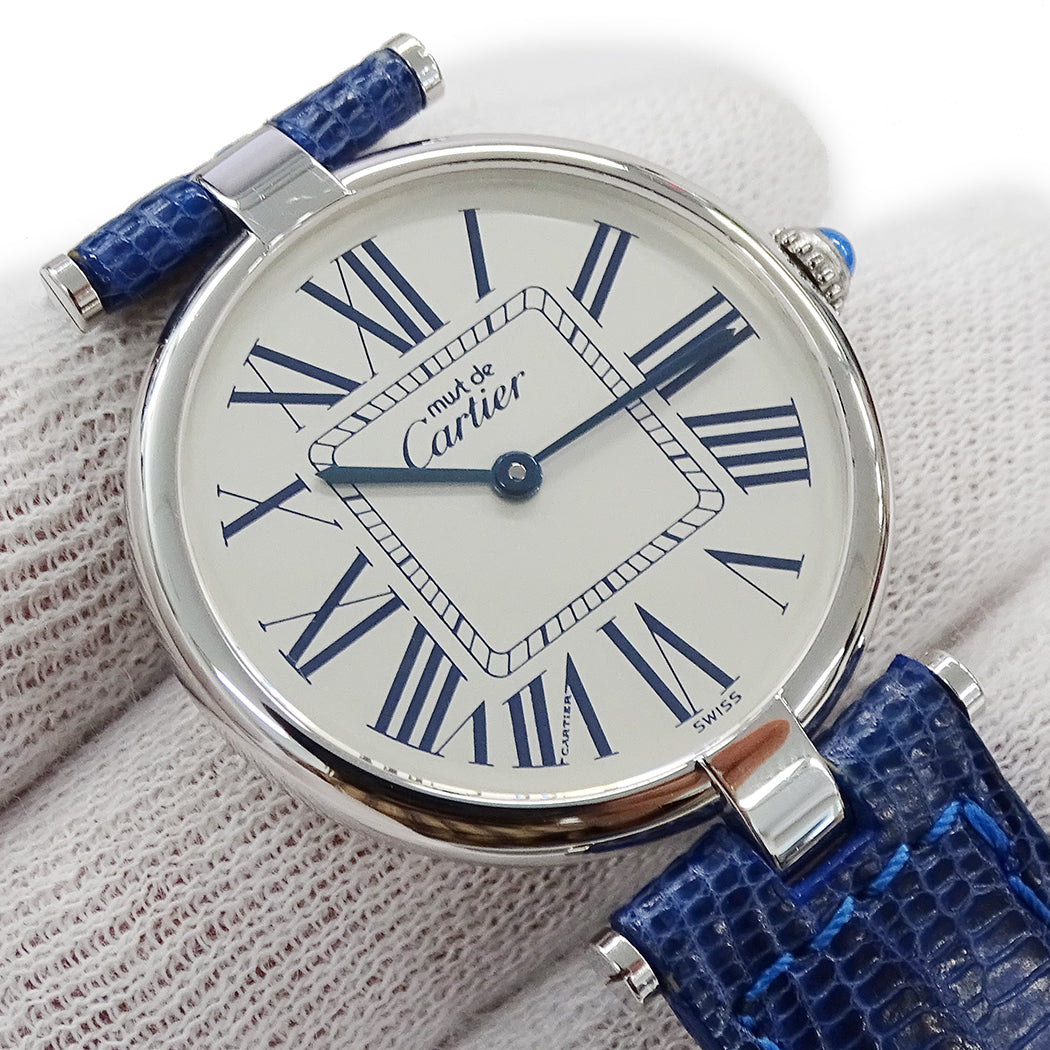 Cartier カルティエ マストヴァンドーム LM ヴェルメイユ W1007065 ボーイズ 腕時計 クオーツ QZ 925 レザー 磨き済み【中古】