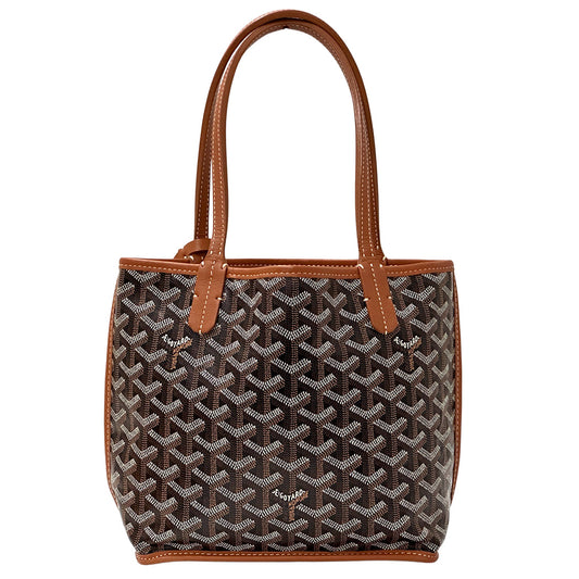 GOYARD ゴヤール アンジュ・ミニ ハンドバッグ ブラック ブラウン PVC レディース 【中古】