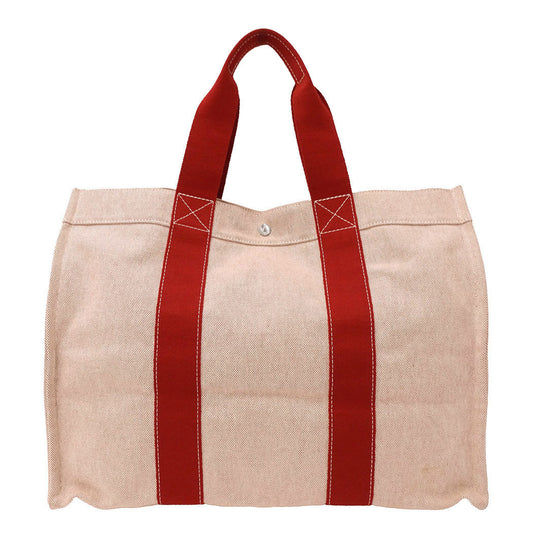 HERMES エルメス ボラボラGM トートバッグ レッド シルバー金具 キャンバス レディース メンズ 【中古】