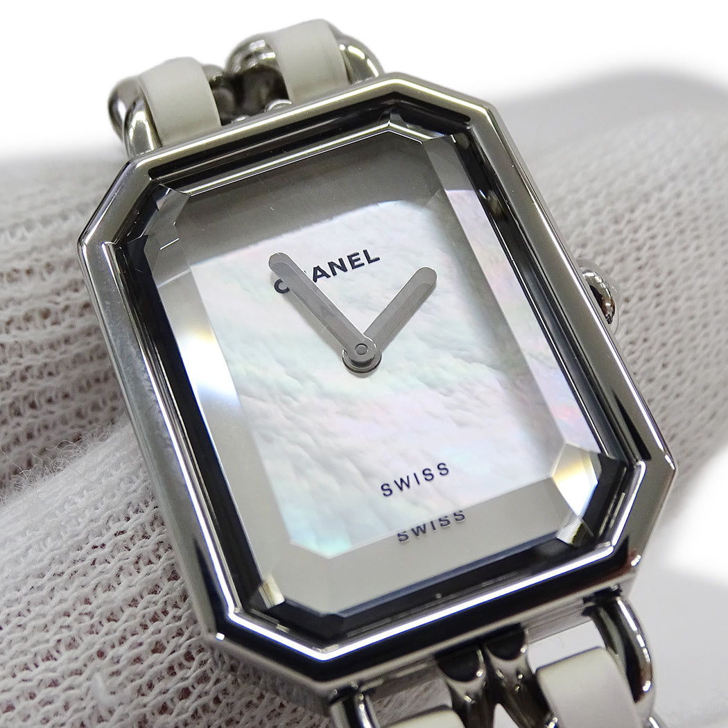 CHANEL シャネル プルミエール H1639 レディース 腕時計 シェル クオーツ QZ SS レザー Lサイズ 磨き済み【中古】