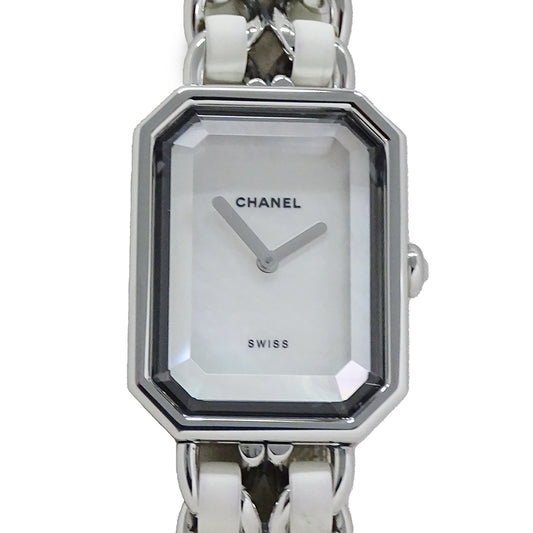 CHANEL シャネル プルミエール H1639 レディース 腕時計 シェル クオーツ QZ SS レザー Lサイズ 磨き済み【中古】