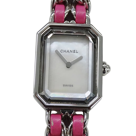 シャネル CHANEL 時計 レディース ブランド プルミエール ロック 世界1000本限定 シェル クオーツ SS レザー H6360 磨き済み 【中古】