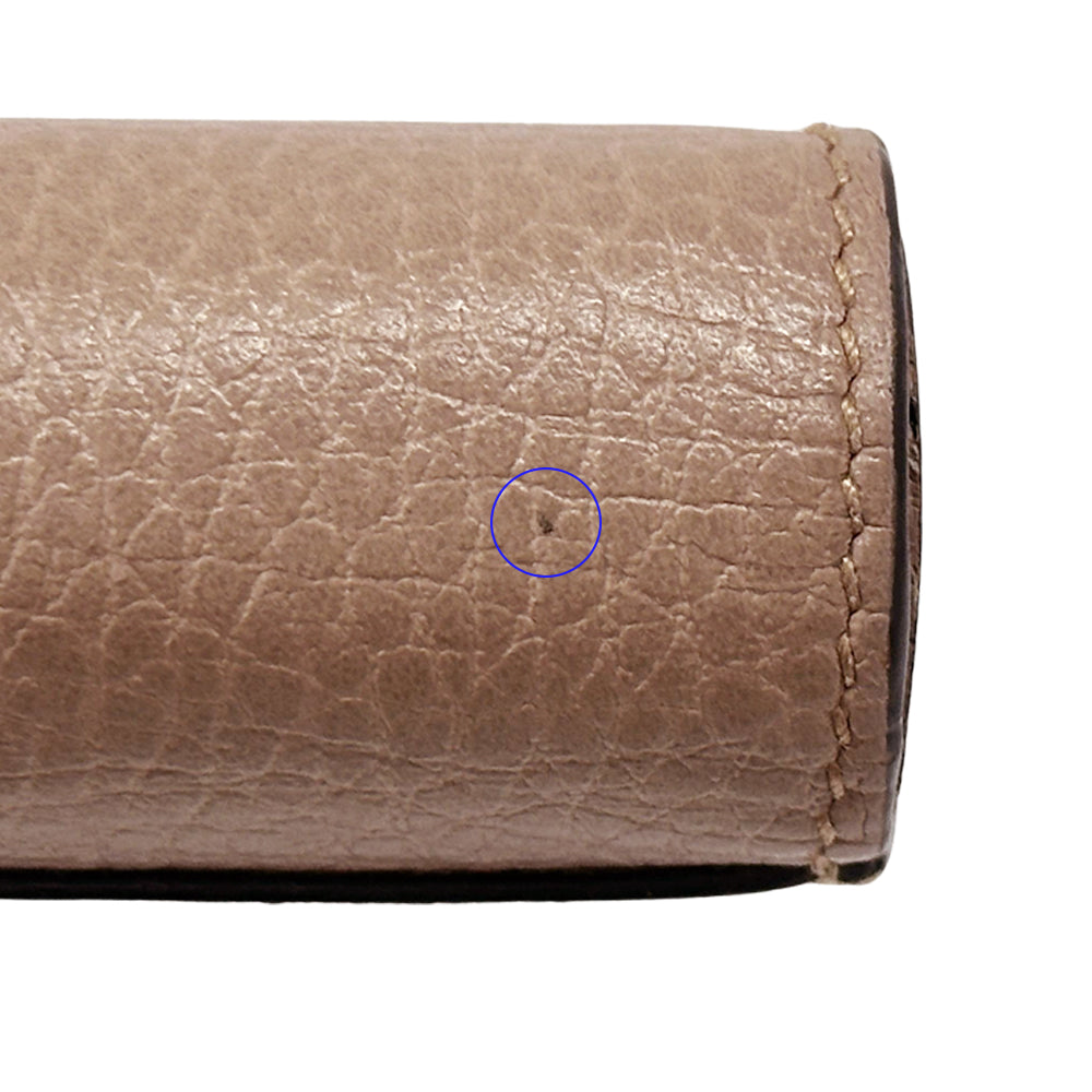 GUCCI グッチ 三つ折り財布 プチマーモント GGスプリーム ピンク ブラウン 598587 PVC レディース 【中古】