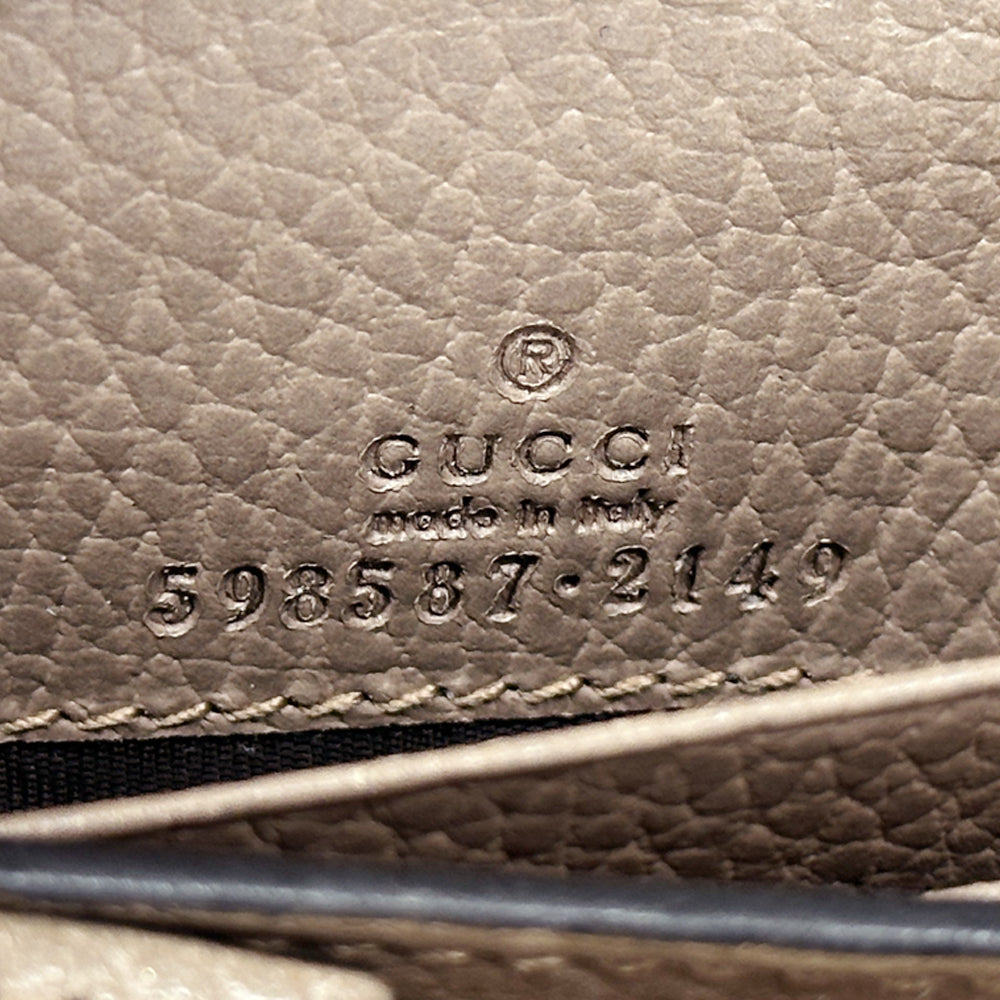 GUCCI グッチ 三つ折り財布 プチマーモント GGスプリーム ピンク ブラウン 598587 PVC レディース 【中古】