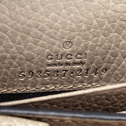 GUCCI グッチ 三つ折り財布 プチマーモント GGスプリーム ピンク ブラウン 598587 PVC レディース 【中古】