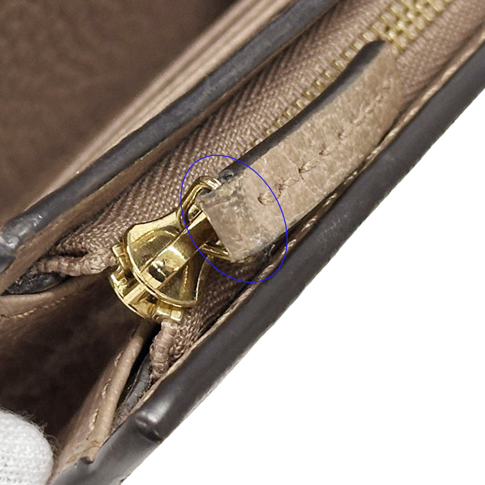GUCCI グッチ 三つ折り財布 プチマーモント GGスプリーム ピンク ブラウン 598587 PVC レディース 【中古】