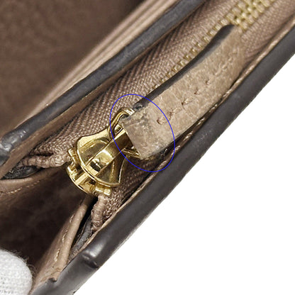 GUCCI グッチ 三つ折り財布 プチマーモント GGスプリーム ピンク ブラウン 598587 PVC レディース 【中古】