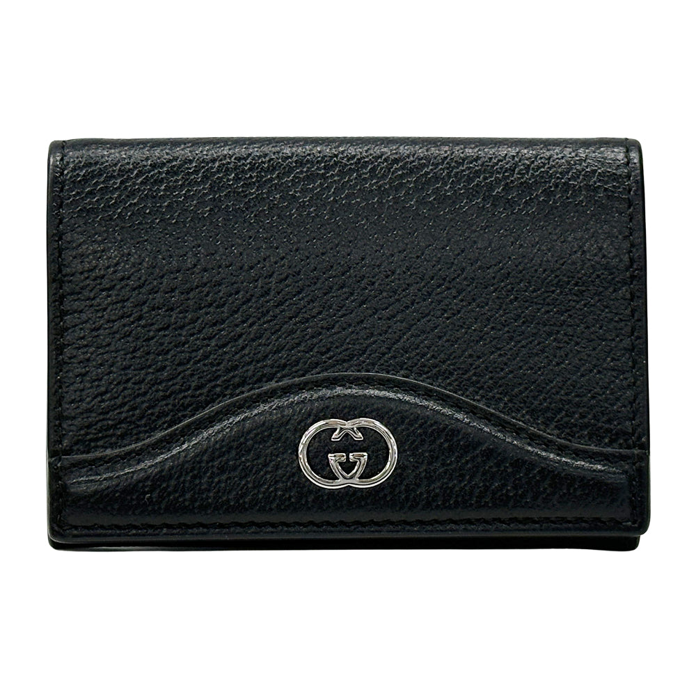 GUCCI グッチ カードケース ニューブリット ブラック 739425 レザー メンズ 【中古】