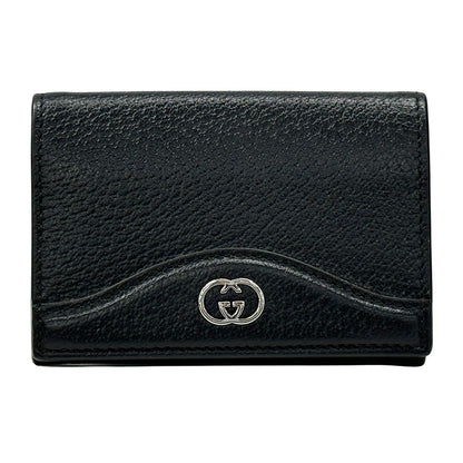 GUCCI グッチ カードケース ニューブリット ブラック 739425 レザー メンズ 【中古】