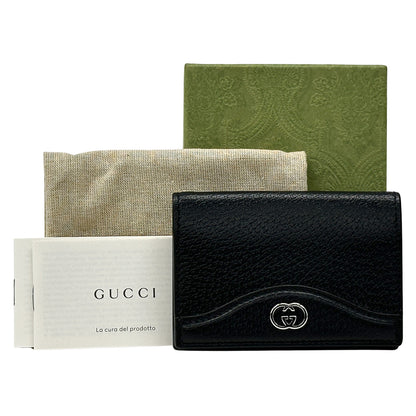 GUCCI グッチ カードケース ニューブリット ブラック 739425 レザー メンズ 【中古】