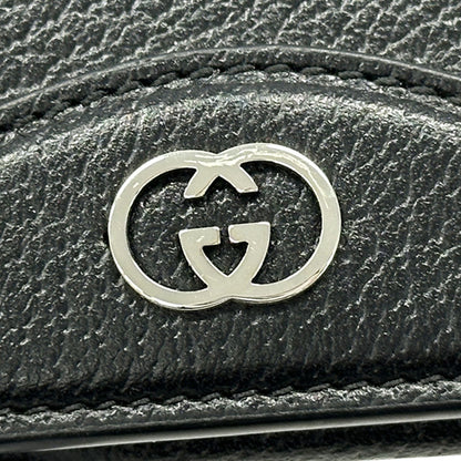 GUCCI グッチ カードケース ニューブリット ブラック 739425 レザー メンズ 【中古】