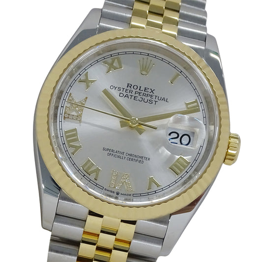 ROLEX ロレックス デイトジャスト 126233 ランダム番 メンズ 腕時計 Ⅵ･Ⅸダイヤモンド 自動巻き SS YG OH･磨き済み【中古】