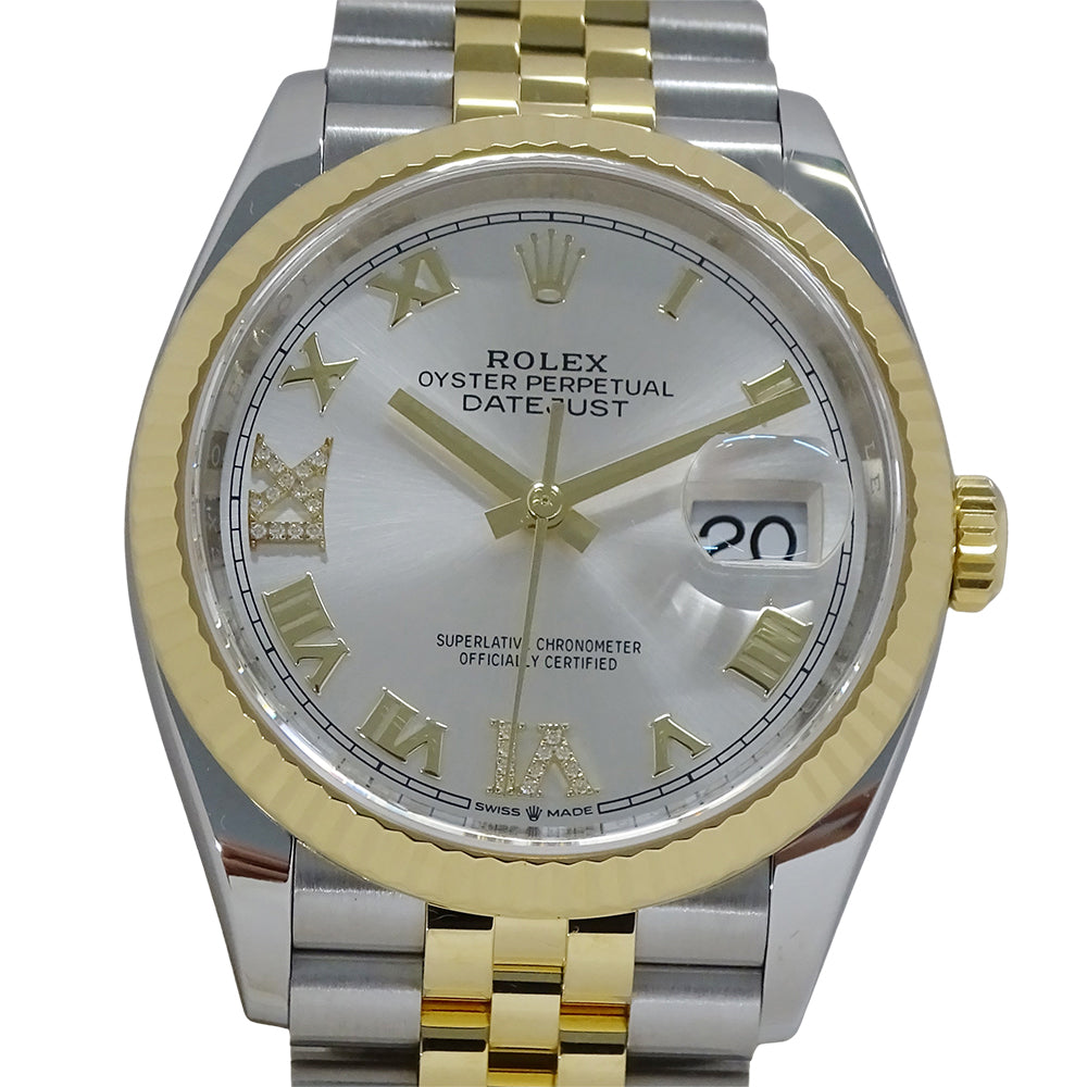 ROLEX ロレックス デイトジャスト 126233 ランダム番 メンズ 腕時計 Ⅵ･Ⅸダイヤモンド 自動巻き SS YG OH･磨き済み【中古】