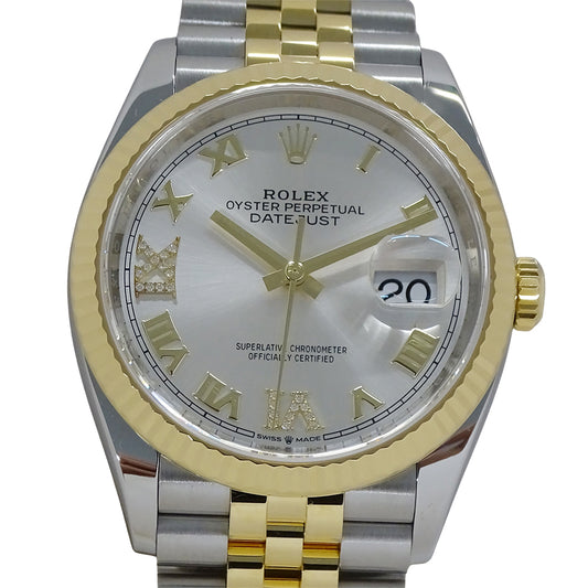 ROLEX ロレックス デイトジャスト 126233 ランダム番 メンズ 腕時計 Ⅵ･Ⅸダイヤモンド 自動巻き SS YG OH･磨き済み【中古】