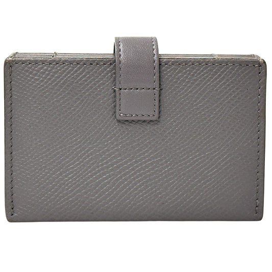 CELINE セリーヌ アコーディオン カードホルダー カードケース グレー ゴールド レザー レディース メンズ 【中古】