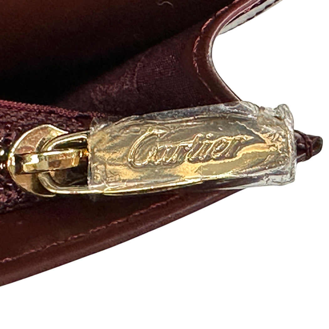 Cartier カルティエ 長財布 ボルドー ゴールド金具 レザー レディース メンズ 【中古】