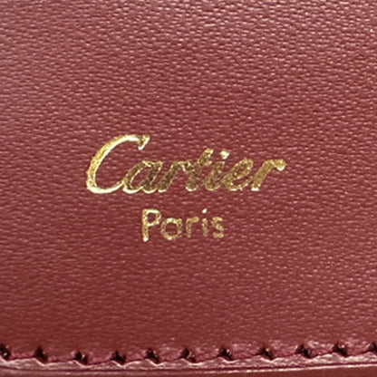 Cartier カルティエ 長財布 ボルドー ゴールド金具 レザー レディース メンズ 【中古】